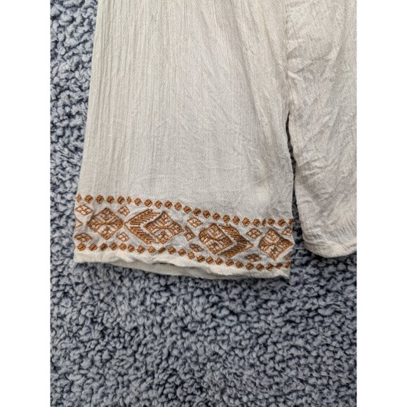 Billabong Boho Blouse Size S Fairy Cottagecore Peasant Western Bell Sleeve Cream - Picture 5 of 13